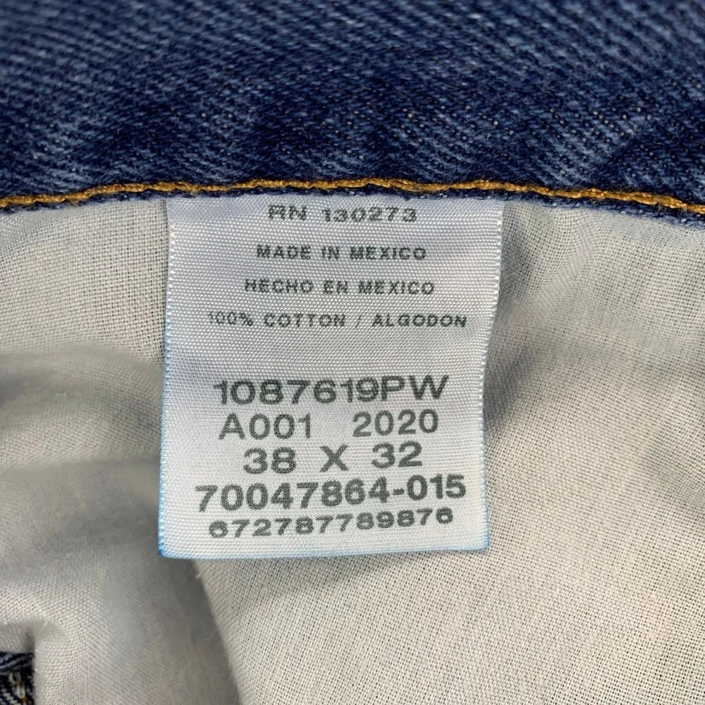 VTG Rustler Jeans Straight Mens 38x32 Blue Faded Distressed Denim‎ Retro Work